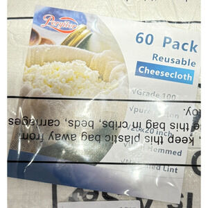 Peryiter 60-Pack of 20x20 inch‎ reusable cheesecloths.